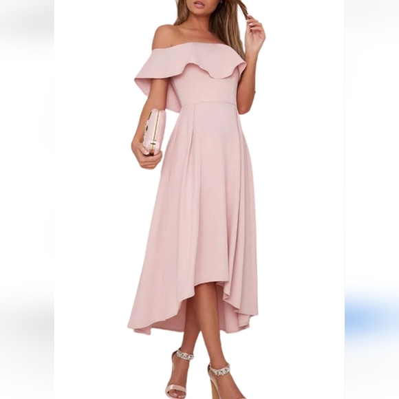 Chi Chi London Dresses & Skirts - Chi Chi London Wanda Pink High-Low Formal Dress Size 14